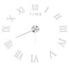 DIY Wall Clock Roman Numerals Frameless Mirror Surface Wall Clock Home Living Room DecorSilver