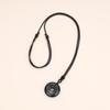 Obsidian Pea Disc Amulet Power Stone Necklace [Koai] (Unisex)