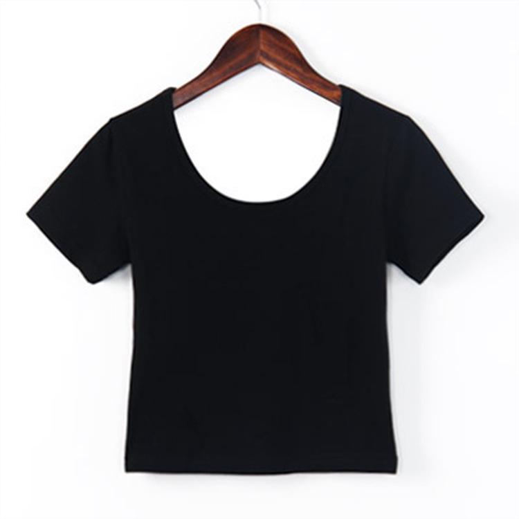 

Весна/Лето 2021 Женская хлопковая футболка с короткими рукавами для танца живота - Однотонная корейская модель One Size чёрный