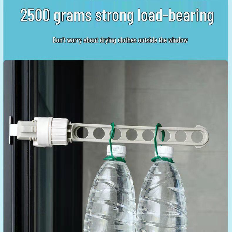 8-hole Retractable Window Drying Rack: Portable, Multi-functional Hanger and Clothesline.