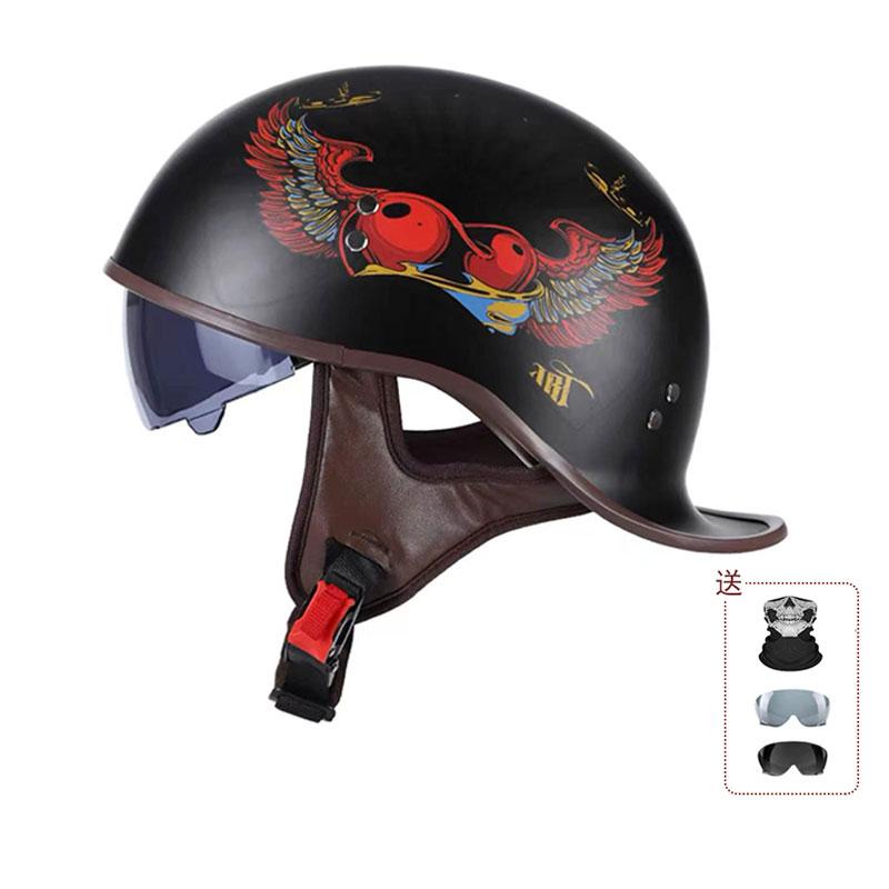 China 3C Certification 2025 New Motorcycle Helmet Retro Helmet ABS Lightweight Breathable Lining Half Helmet for Men and Women