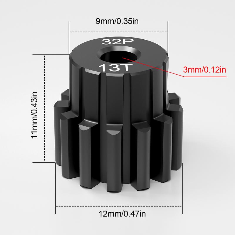 32P 13T Pinion Gear 3943X Hardened Steel for Traxxas TRX4 TRX6 Slash Rrustler Stampede Raptor 4x4 VXL Upgrade Accessories