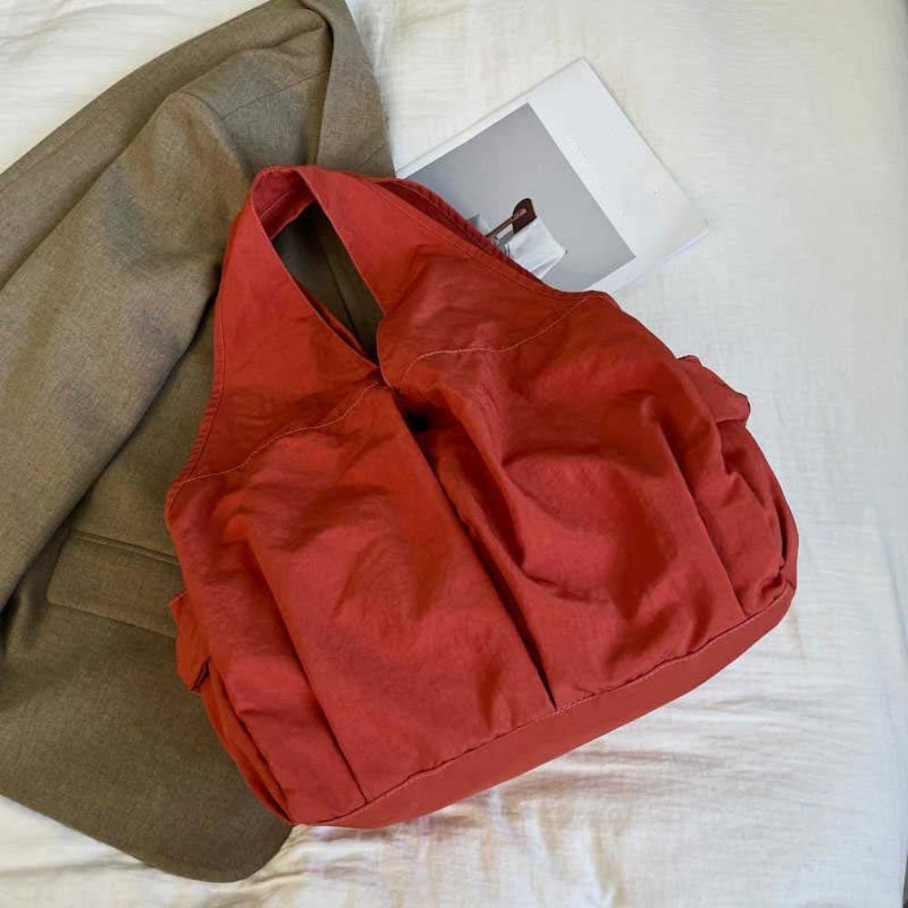 Casual Large Capacity Tote Bag Double Zipper Design Versatile Commuting Handbag  Travel