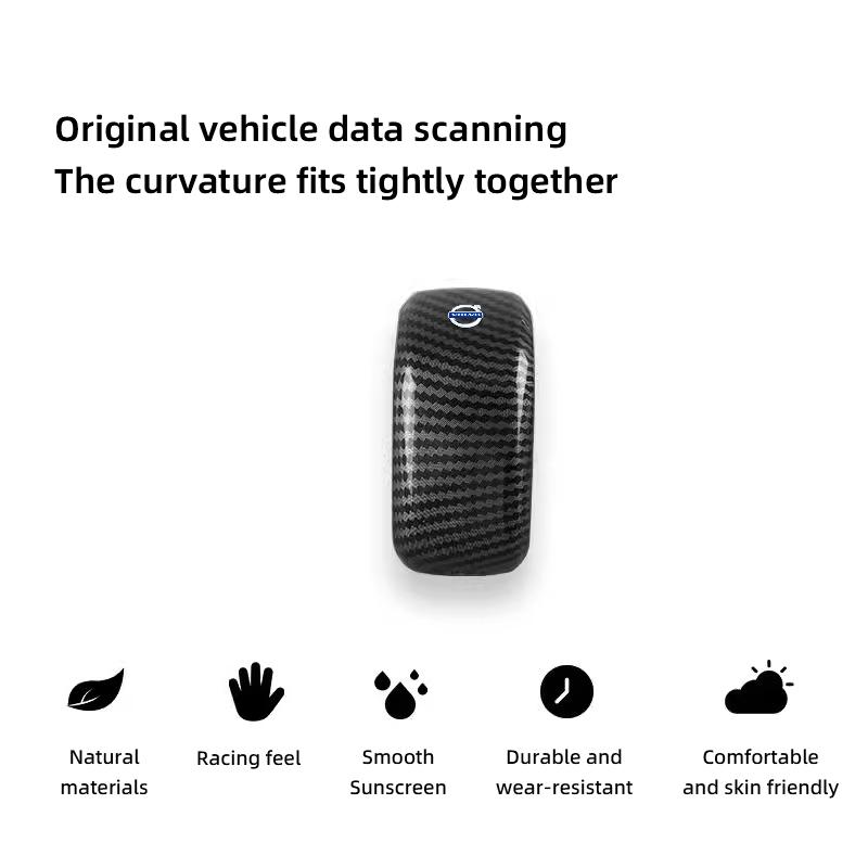 Car Gear Lever ABS Protective Cap Carbon Fiber Decor Cover For Volvo ES90 EC40 EX40 EM90 XC90 V90 V60 XC60 V40 S80 S60 S90 C40 X