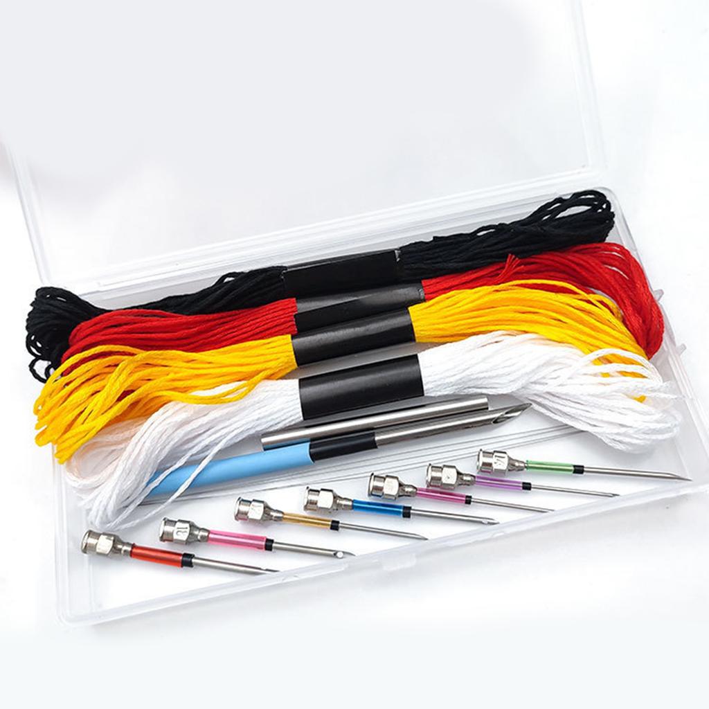 Punch Needle Set Punch Needle Tool with Seam Ripper Needle Threader for Beginner DIY Embroidery Floss Cross Stitching