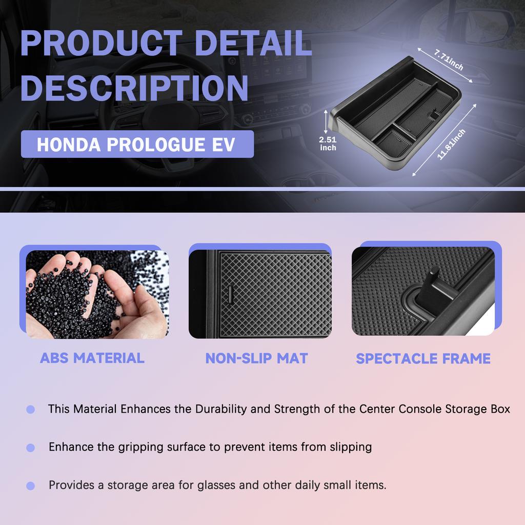 For 2025 2025 Honda Prologue EV /Acura ZDX Dashboard Storage Box Center Console Organizer Behind Screen Dash Board Accessories
