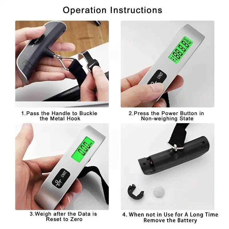 Luggage Scale LCD Display 110lb/50kg Luggage Weight Scale for Travel Accessories Portable Handheld Digital Scale