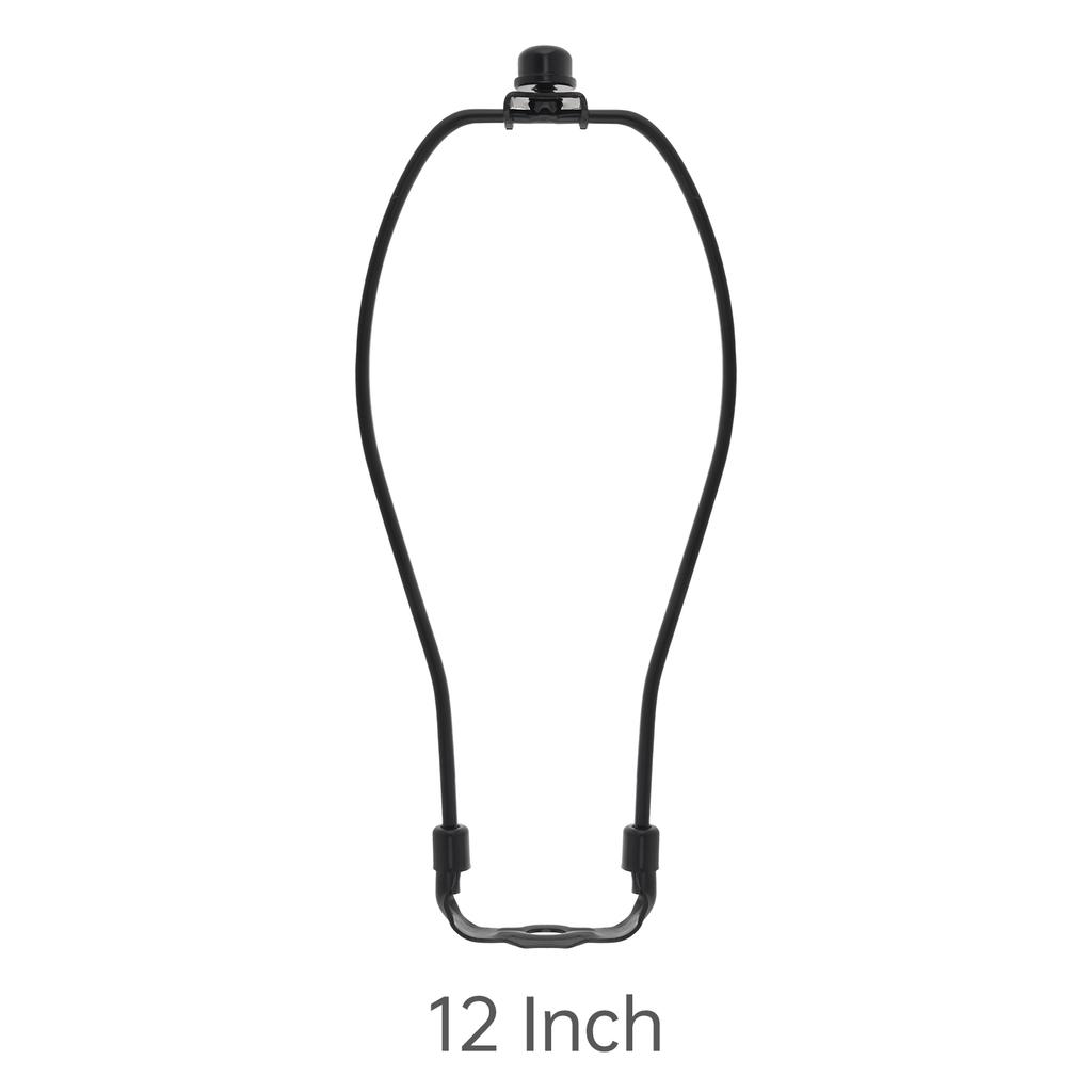 Black Lampshade Harp Holder Bracket with Finial Cap, Anti-Rust Lamp Parts for Table and Floor Lamp
