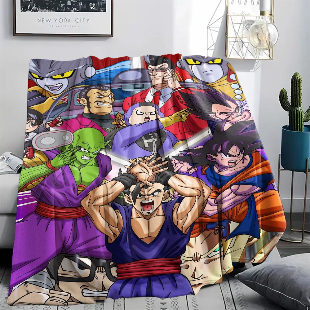 Flanelová deka s motivem Dragon Ball, Vysoce kvalitní, Pohodlná pro všechna roční období, Domácí dekorace, Teplo a pohodlí, Perfektní jako dárek.