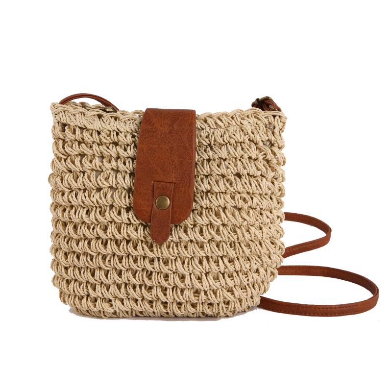Summer Casual Straw Woven Crossbody Bag: Simple Vacation Style for Women