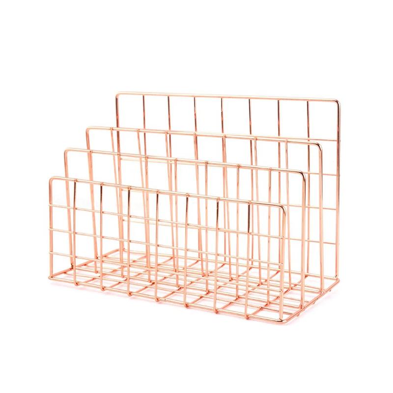 Ins Minimalist Iron Desktop Storage Rack Organizer Table Organizing Rack Document Book Rack Desk Multi-functional Storage Rack