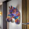 Home Use Decoration Colorful Horse Head Wall Hanging Ornaments Living Room Decoration Living Fine Room Entrance Decoration Resin Crafts