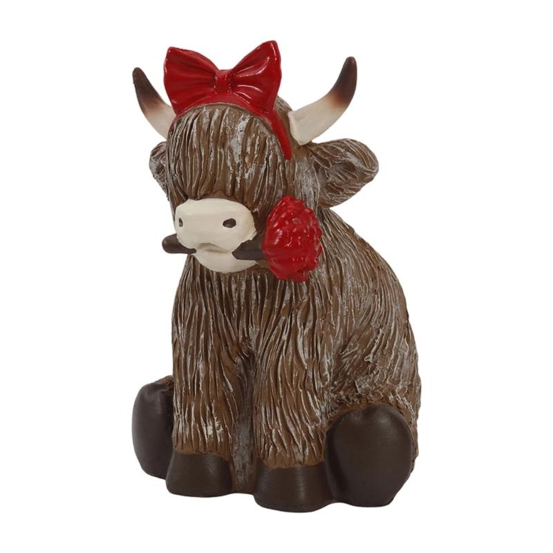 Realistic Colored Yak Statue Resin Craft Desktop Ornament Cow Sculpture For Living Room And Outdoor Display