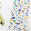 6Sheets Gold Foil Embossed Sticker Clear Cartoon PVC Resin Decorative Sticker for Journal Notebook Scrapbooking Supplies
