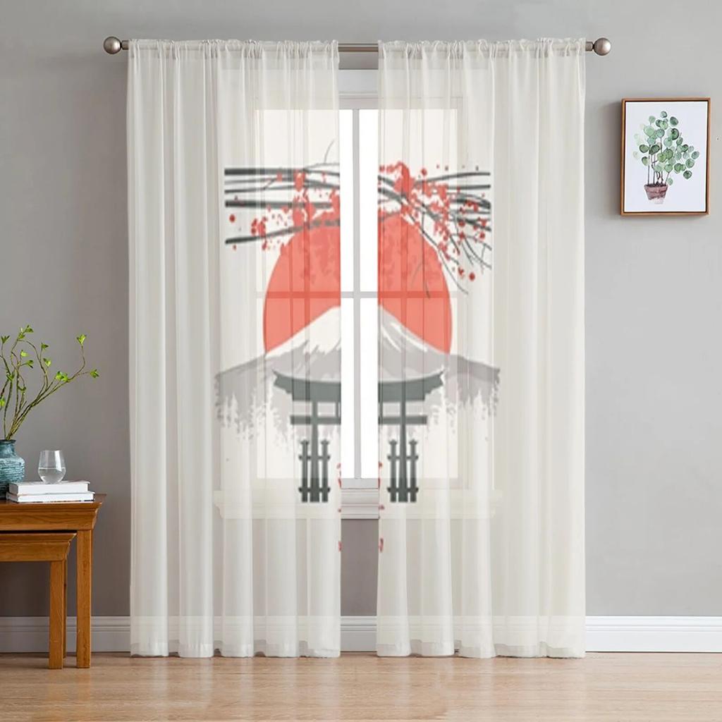 Styl japoński Sea Surf ilustracja kreskówka przezroczyste zasłony dla dziewczynki dzieci sypialnia kuchnia zasłony okienne zasłony dekoracji wnętrz