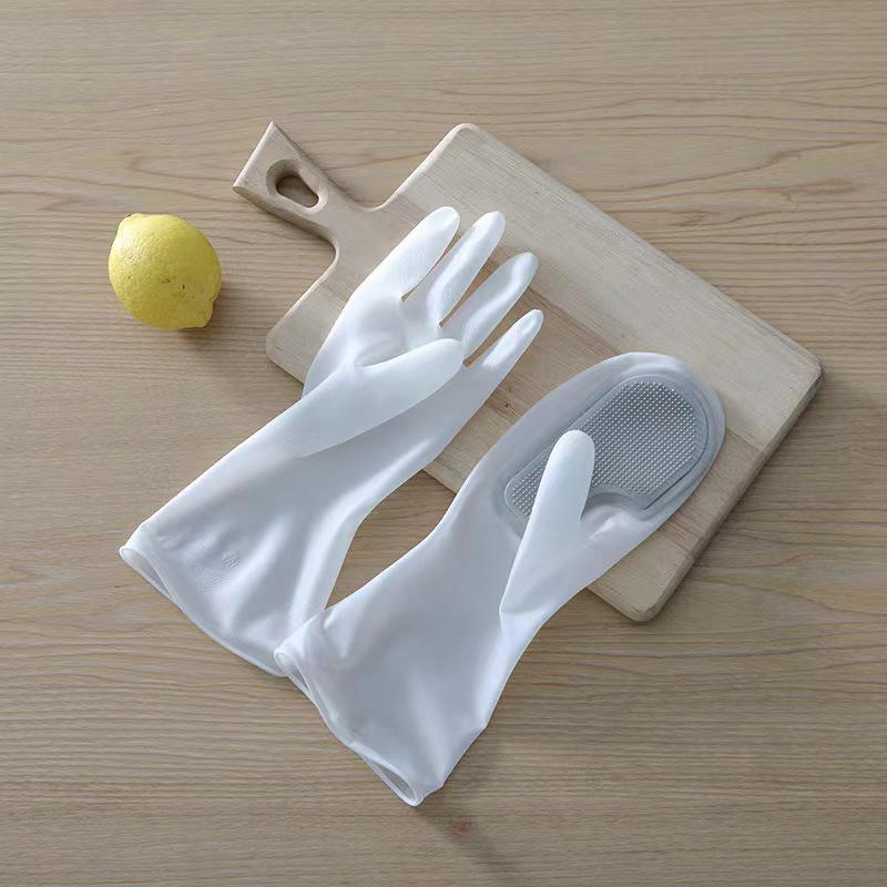 

2pcs set of rubber latex dishwashing gloves, waterproof, lead-free, suitable for kitchen, bathroom, and outdoor cleaning