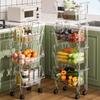 Multi-Layer Movable Storage Rack for Kitchen, Living Room, and Bathroom