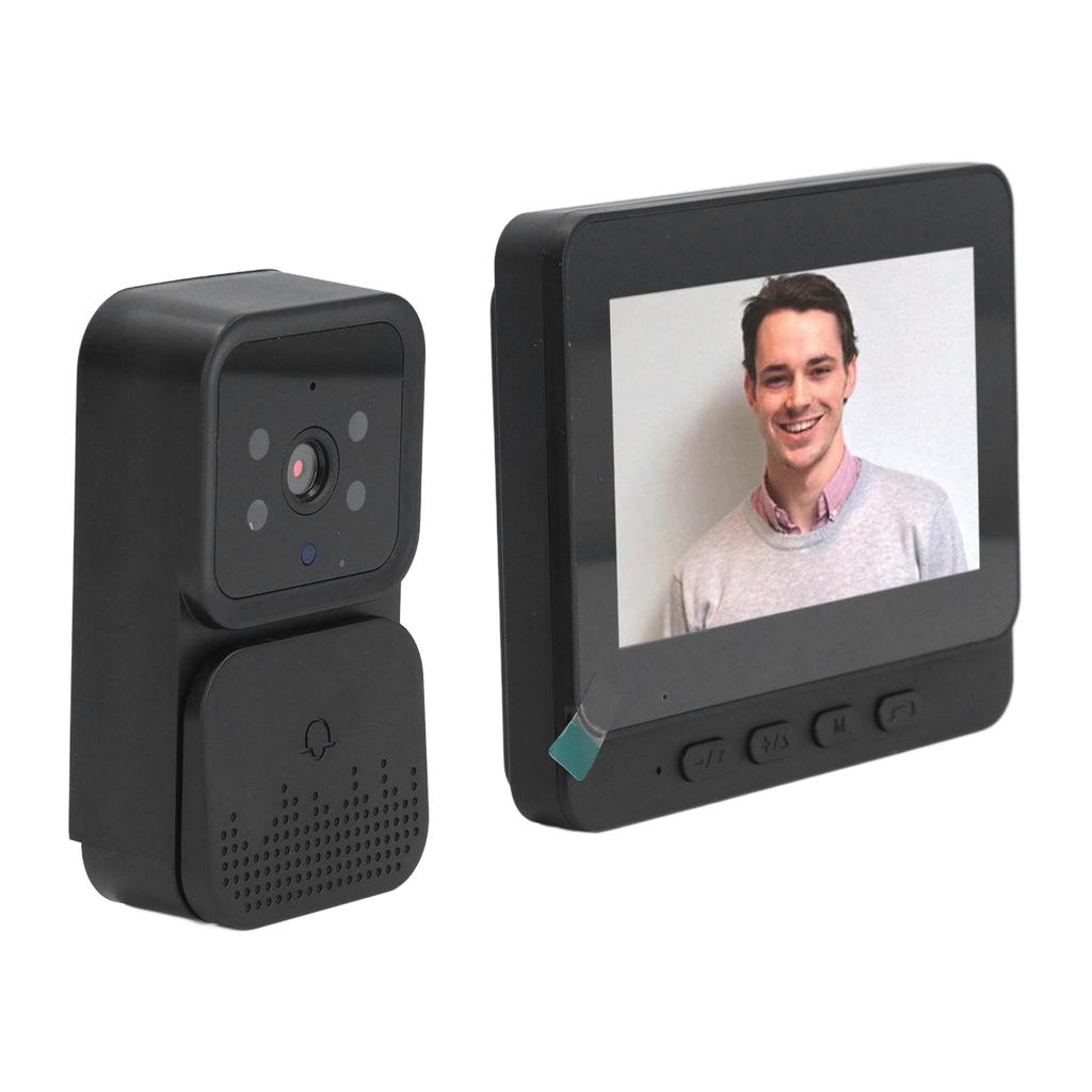 Wireless Video Doorbell 4.3in Stable Connection 2 Way Intercom WiFi Video Doorbell for Home Indoor