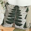 2Pcs Christmas Tree Pillow Cover 18" X 18" Festive Decor Pillowcase Washable Throw Pillow Cover with Hidden Zipper for Sofa Couch Chair Bed
