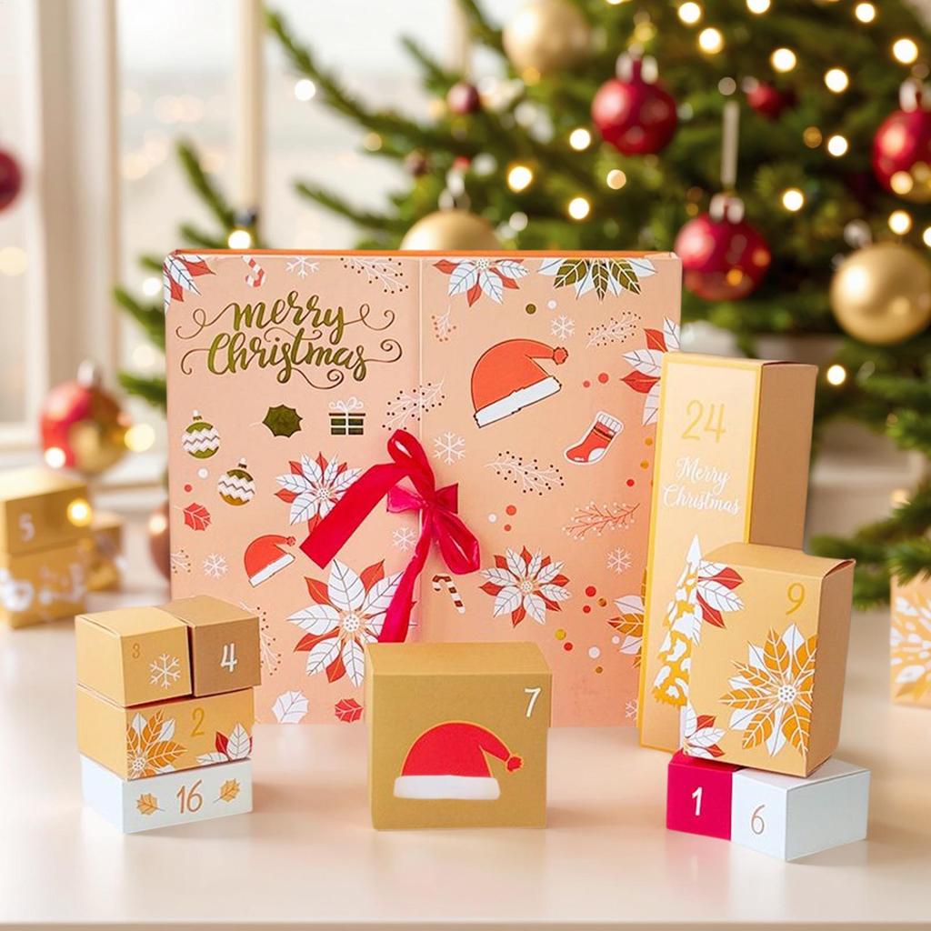 24-Day Christmas Calendar Advent Boxes 2025 Empty Calendars Advent Box to Fill Holiday Case Christmas Advent Calendar Decoration