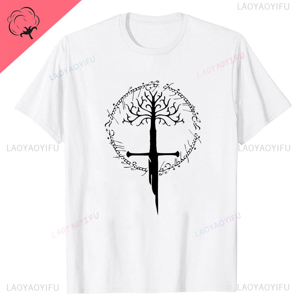 New Lord of The Ring TShirt White Man Cute Loose Streetwear Harajuku Black for Men Ventilate Oneck Casual Unique Tshirt Tops