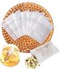 Drawstring Tea Filter Bags 100Pcs Disposable Non Woven Teabags for Herb Spice Loose Tea Infuser Kitchen Use