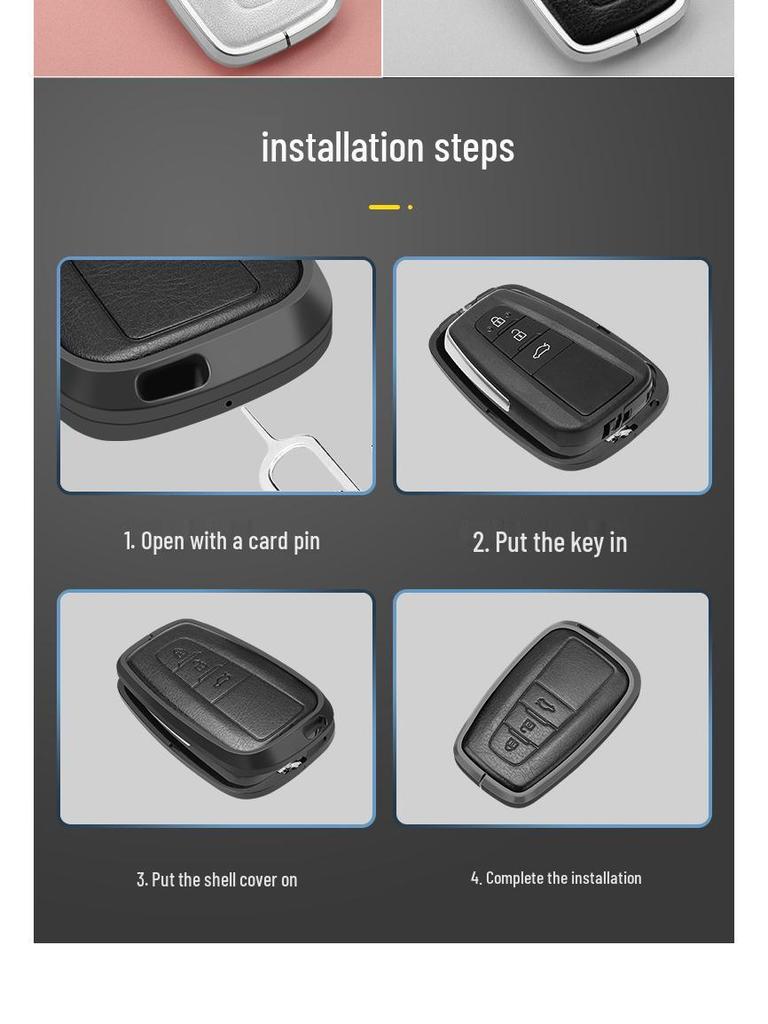 FAW Toyota Key Case for Highlander, RAV4, Corolla, C-HR, IZOA & Crown - Car Key Cover & Shell