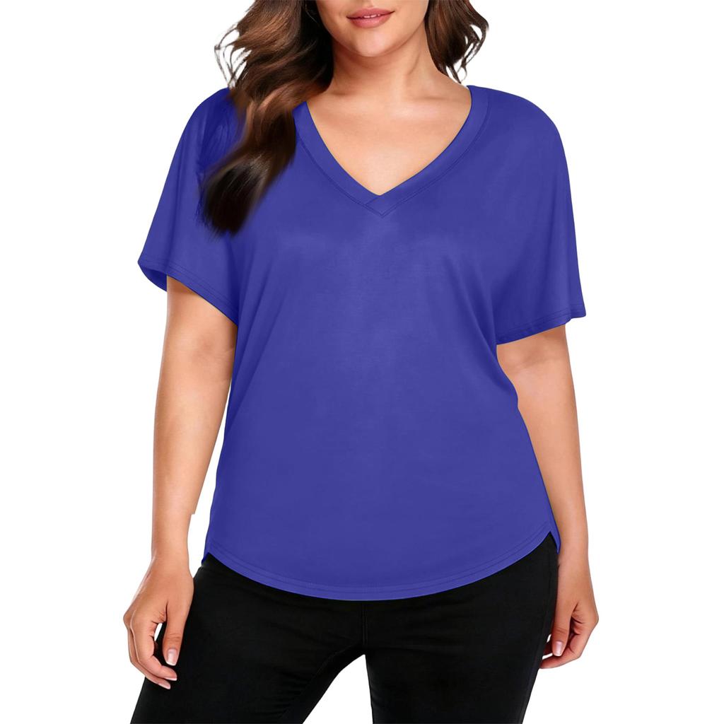 V Neck T Shirts for Women Casual Short Sleeve Shirts for Women Comfortable Spring Tops for Women Loose Fit Summer Tops for Women