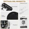 1400W Stand Mixer with 7L Bowl and 6 Speeds, Dough Hook, Whisk and Beater, Black