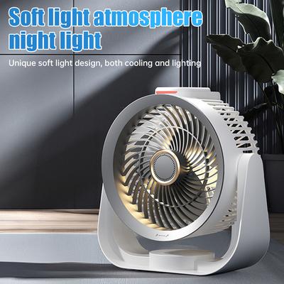 Ventilateur à circulation d'air, silencieux et réglable en 4 étapes, avec veilleuse, rechargeable par USB, puissant et efficace