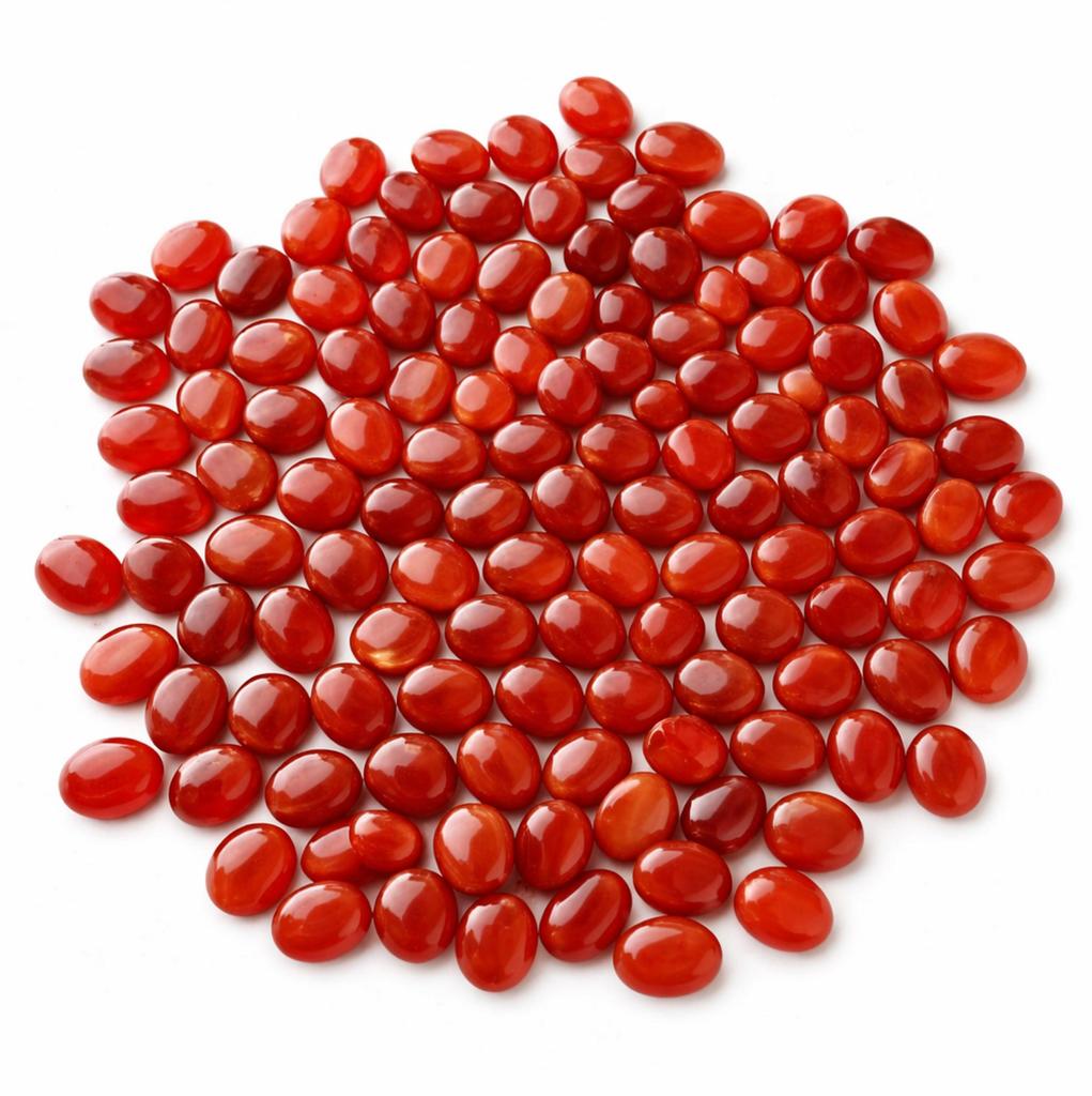 AAA+ Natural Red Onyx Oval Cabochon Calibrated Gemstones, Red Onyx Flat Back Loose Stones Wholesale, All Sizes Available