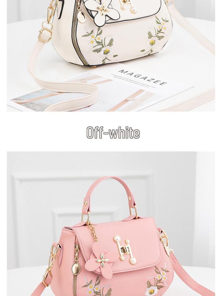 Embroidery Handbag: 2022 New Fashionable PU Leather Single Shoulder Crossbody Bag for Women