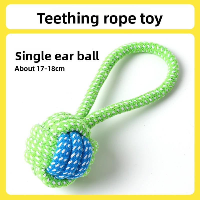

Dog Toy Rope Knots, Tug-of-war Toys, Interactive Pulling, Biting Rope, Teeth Grinding Wool, Durable To Bite Single-ear ball