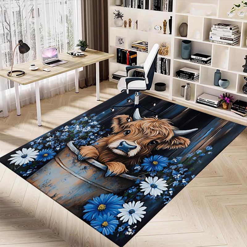 1PC Cow Bucket Extra Large Non Slip Floor carpet, Office, family, bedroom Large Area Rug Indoor Rugs, Vibrant Colors