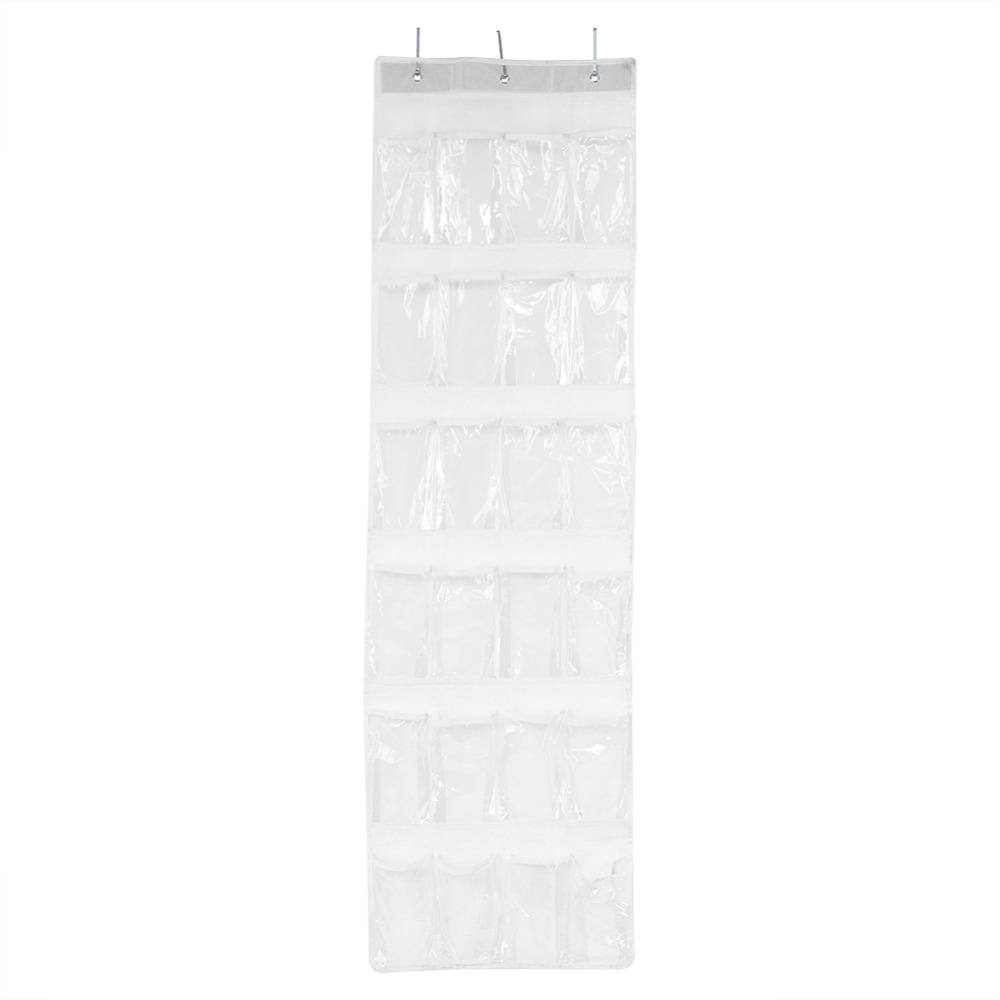 White Transparent Shoes Bags Non Woven Organizer Rack Hanging Storage Bags  Home Use