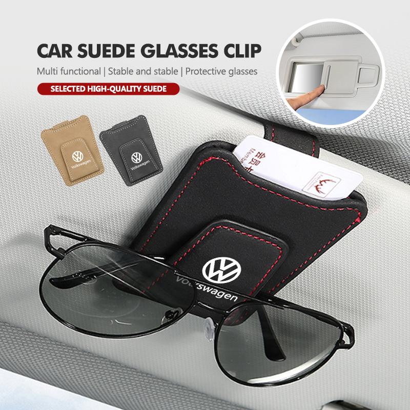 For Volkswagen VW Car Glasses Clip Sun Visor Sunglasses Card Holder Accessory Golf 4 5 6 7 Polo Jetta Sagitar Magotan Passat B5 Zj0