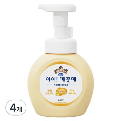 Kids Clean Antibacterial Foam Hand Soap Purely Soft Powder Scent, 250ml, 4 Pieces