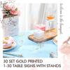 1-30 Acrylic Wedding Table Numbers Card with Stand for Wedding Banquet Event Party Restaurant Printed Clear Number Sign