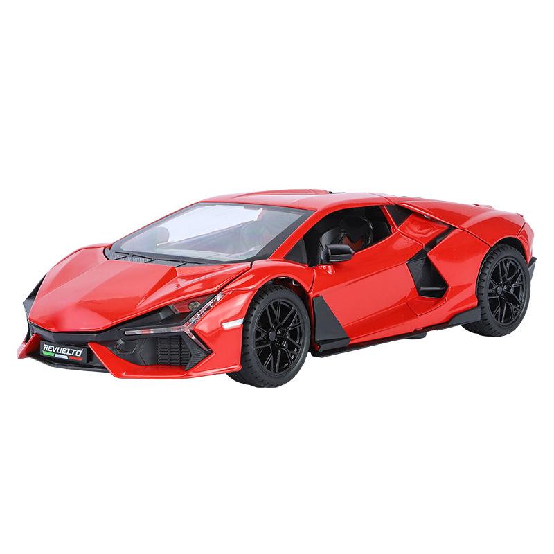 1/24 Lamborghini Revuelto Sports Car Toy Model Alloy Die Cast Four Wheel Suspension All Car Doors Can Be Opened Vehicle Models Collect Gifts
