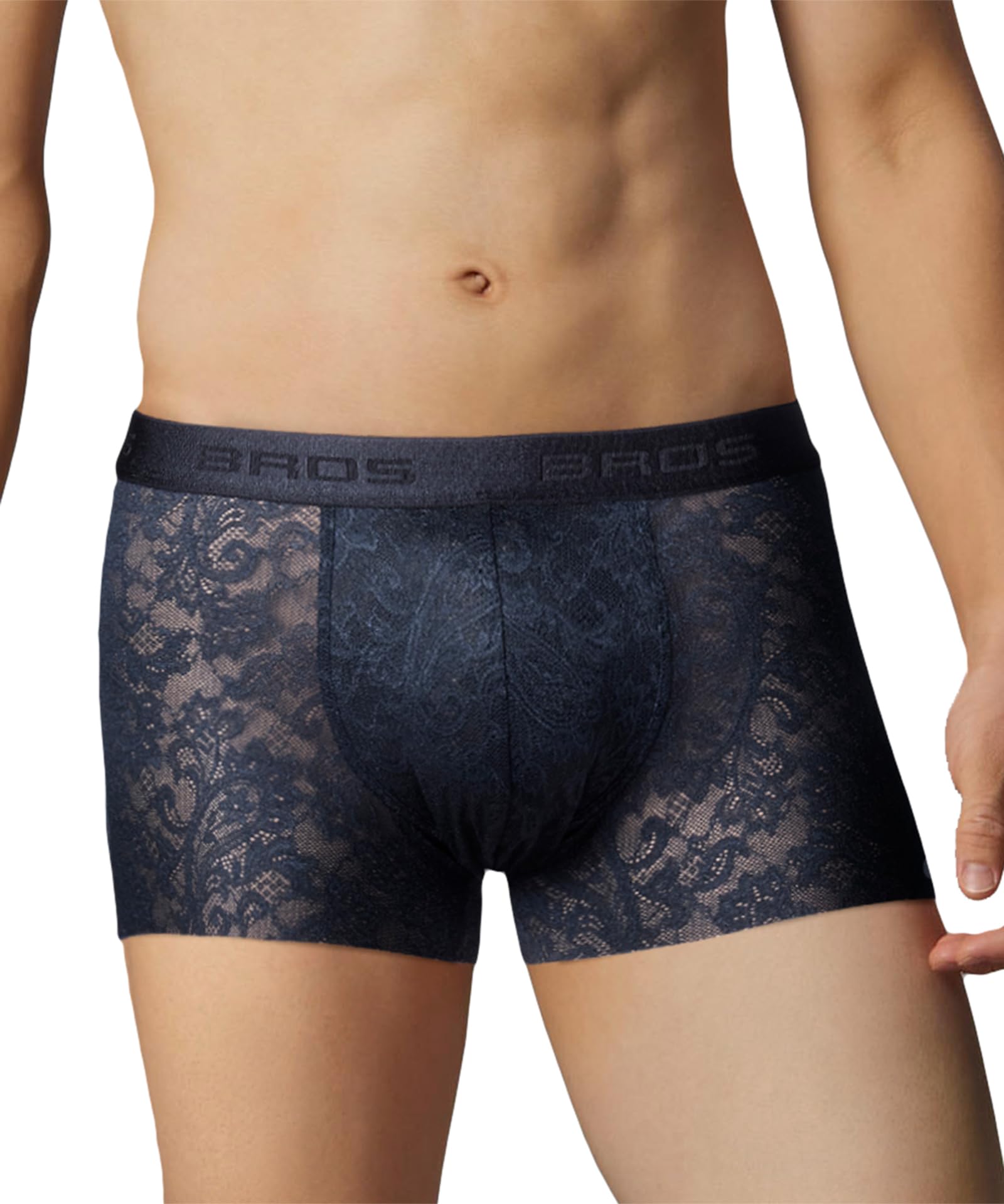

BROS by WACOAL MEN Lace Boxer Glamorous Flexible Cut Front GT3340 LB M Briefs, Breathable, Comfortable, Front, (Hem), Closure,