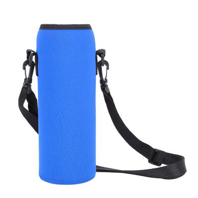 Outdoor 1000ml Wasserflasche Isolierhülle Neopren Tragebeutel Tasche mit Riemen Blau