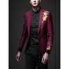 Herren Schwarzes Anzugsakko mit Goldener Blumenstickerei Formeller Blazer für Abschlussball & Hochzeit