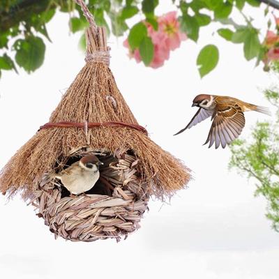 Casas para Colibríes Tejidas a Mano con Hierba Casa de Pájaros Colgante para Exteriores Caja Nido para Pájaros Uso en Jardín