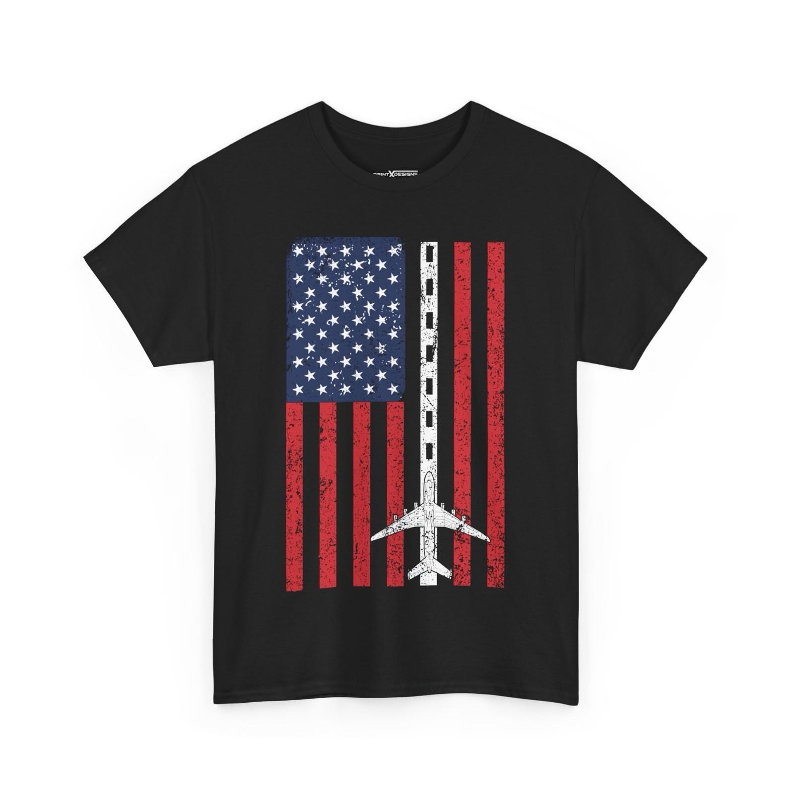 Airplane Pilot American Flag Shirt S разноцветный