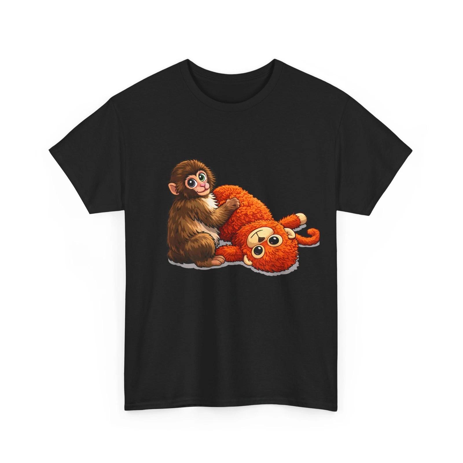Baby Monkey Punch T-Shirt, Animals Monkeys Lovers Women Men Shirt L