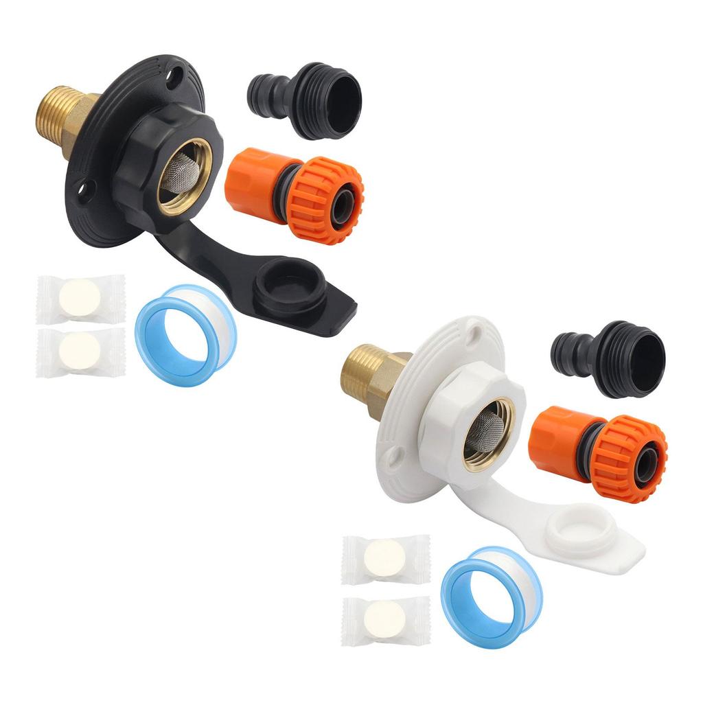 RV Fresh Water Inlet with Check Valve Accessories Easy To Install Hose Connector for Campers Motorhomes Trailers Boats