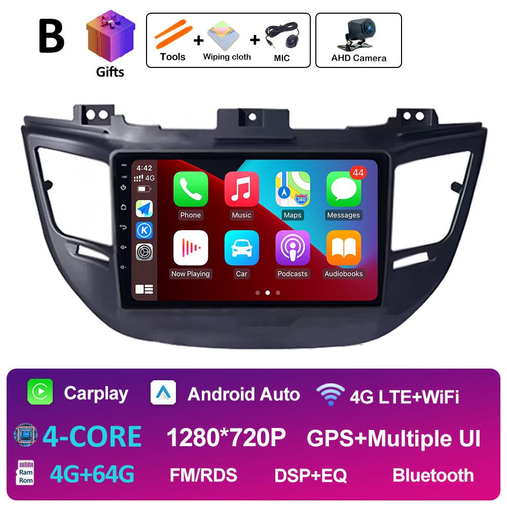 9 inch Android 14 For Hyundai Tucson IX35 3 2015 2016 2017 2018 Car Video Radio Multimedia Player QLED IPS Screen Head Unit WIFI
