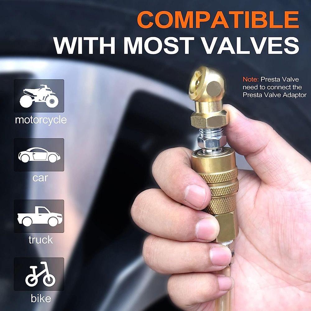 

2pack Brass Accessories Attachment Air Hose Fittings Compressor Nozzle Air Chuck Ball Inflator