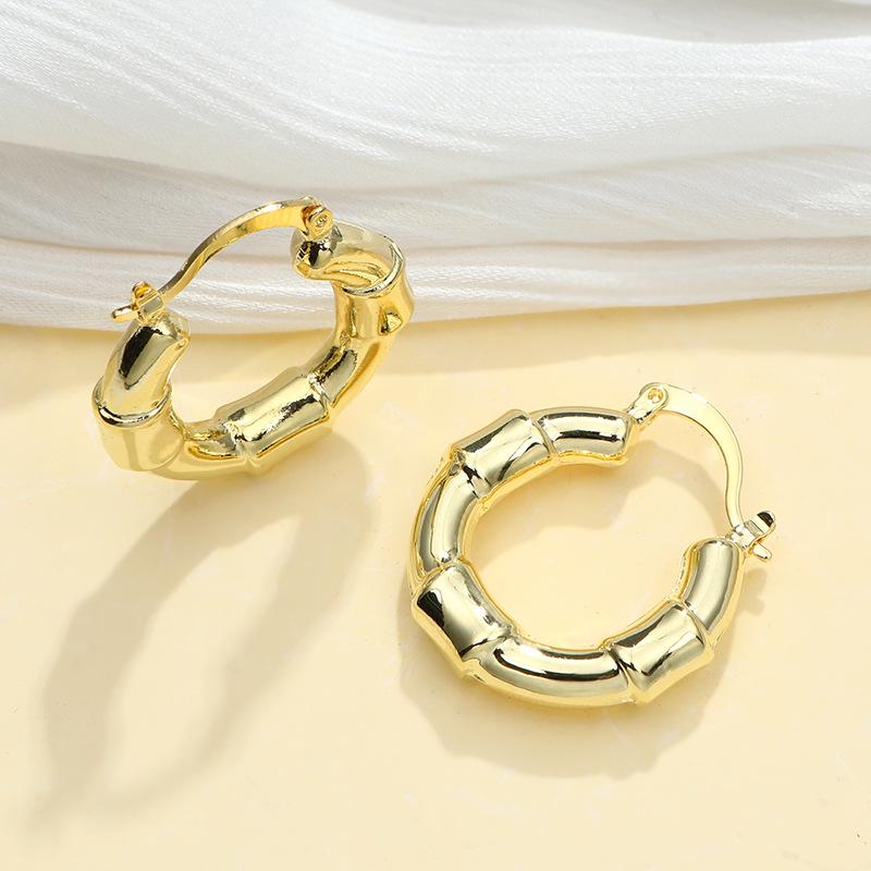 Huazi Style Zircon Stud Earrings for Women - Gold-Plated, Non-Fading Luxury Jewelry