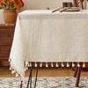 European Cotton-Linen Tassel Tablecloth: Dustproof Decorative Cover for Living Room or Coffee Table